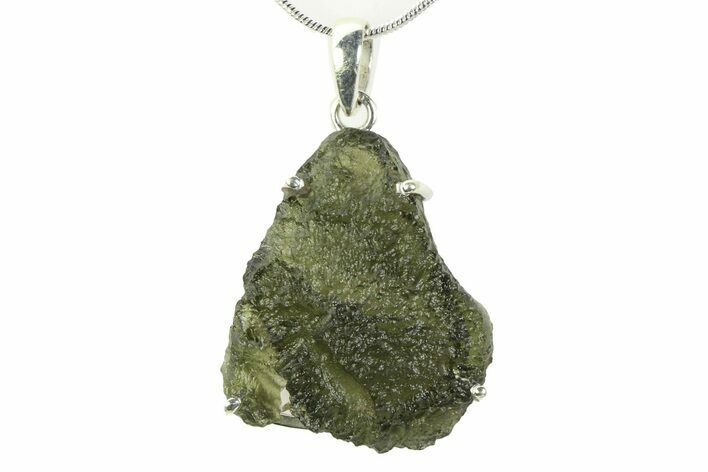 Green Moldavite Tektite Pendant ( g) - Czech Republic #359297